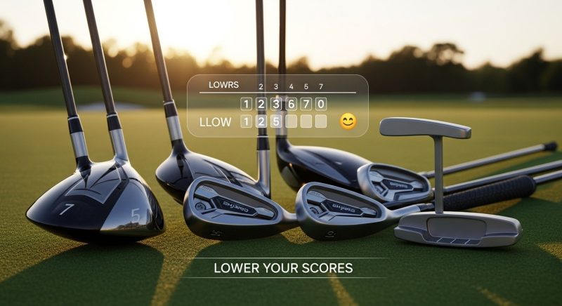 Game improvement irons showing perimeter weighting design.