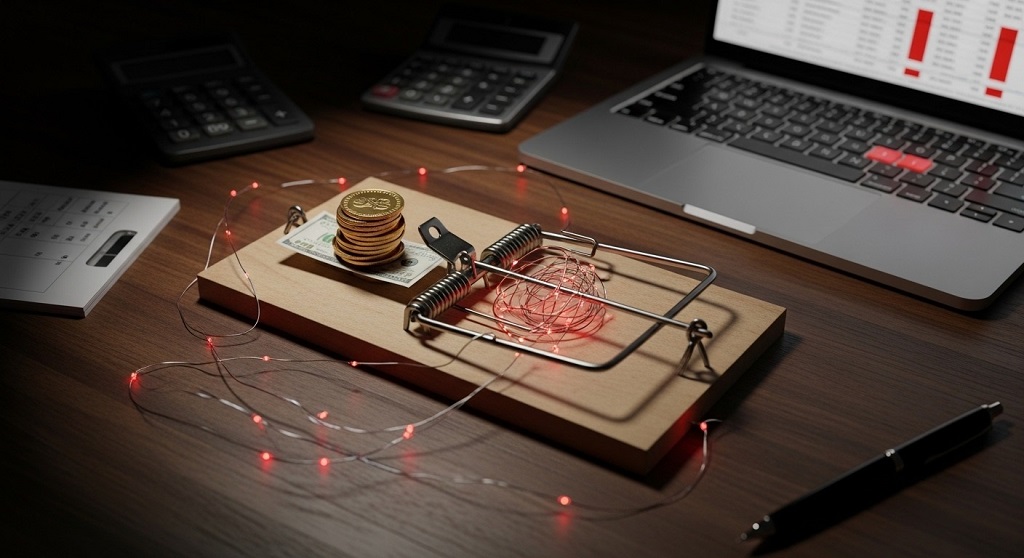 Table comparing healthy vs unhealthy financial metrics