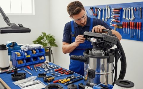 commercial vacuum cleaner maintenance and filter cleaning